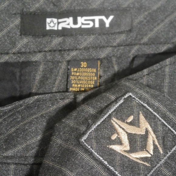 Rusty Surfwear Board Skate Pinstripe Shorts 30 - Picture 5 of 5